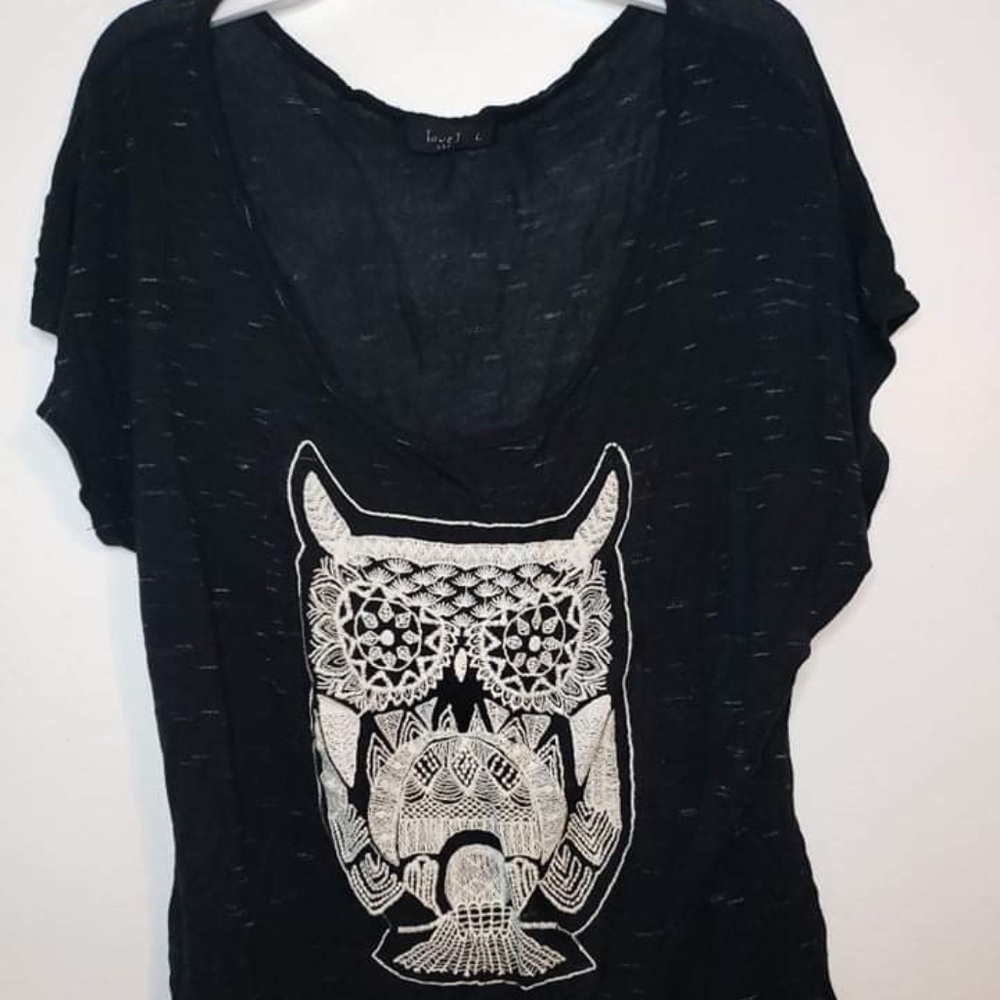 Love J Owl Print Shirt Size L